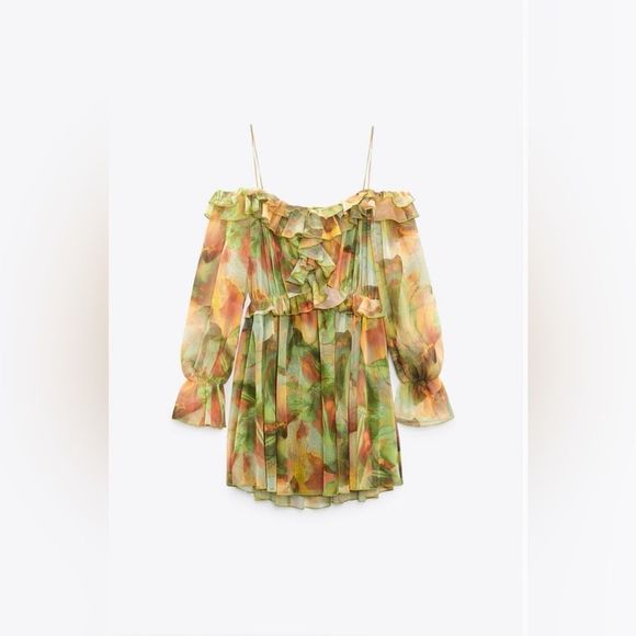 ZARA Printed Tulle Dress - Picture 13 of 14